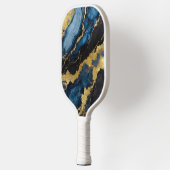 Blauw marmeren patroon met goud pickleball paddle (Links)