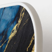 Blauw marmeren patroon met goud pickleball paddle (Links Detail)