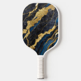 Blauw marmeren patroon met goud pickleball paddle