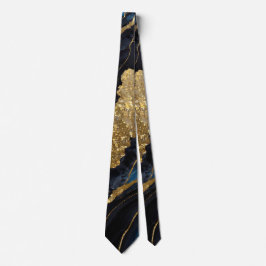 Blauw marmeren patroon met goud stropdas