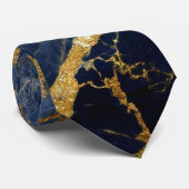 Blauw marmeren patroon met goud stropdas (Opgerold)