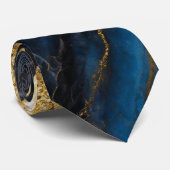 Blauw marmeren patroon met goud stropdas (Opgerold)