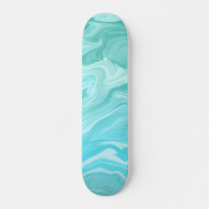 Blauw marmerpatroon skateboard