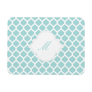 Blauw Marokkaans Patroon met Monogram Magneten