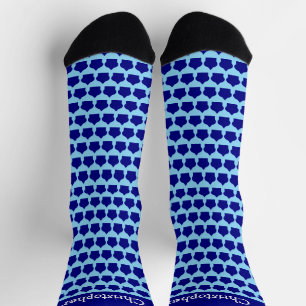 Blauw Marokkaans Patroonontwerp Sokken