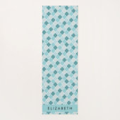 Blauw Marokkaans Trellis, Quatrefoil, Jouw naam Yogamat (Achterkant)