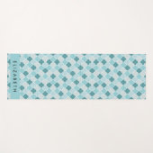 Blauw Marokkaans Trellis, Quatrefoil, Jouw naam Yogamat (Voorkant (horizontaal))