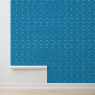 Blauw Marokkaans vormpatroon Behang