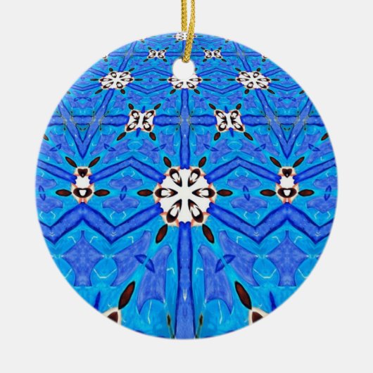 blauw matrixraster keramisch ornament (Voorkant)