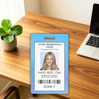 Blauw medisch zorgpersoneel foto beveiligings-ID Badge