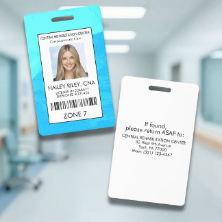 Blauw Medische Zorg Medewerker Foto Beveiligings-I Badge