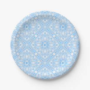 Blauw mediterraan Italiaans tegel decoratief patro Papieren Bordje