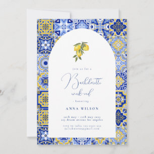 Blauw Mediterraan vrijgezellenfeest Kaart