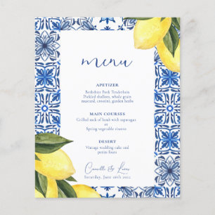 Blauw Mediterraans citrus bruiloft menu