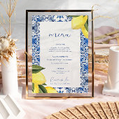 Blauw Mediterraans citrus bruiloft menu