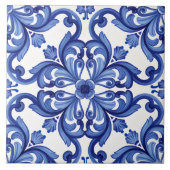 blauw-mediterrane tegel tegeltje (Voorkant)