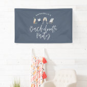 Blauw meisje-modern cocktailscript bachelorette spandoek (Insitu)