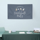 Blauw meisje-modern cocktailscript bachelorette spandoek (Beurs)