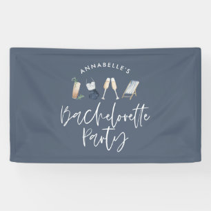 Blauw meisje-modern cocktailscript bachelorette spandoek