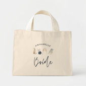 Blauw meisje-modern cocktailscript, uniek mini tote bag (Voorkant)