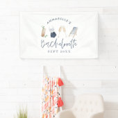 blauw meisje moderne champagne bachelorette weeken spandoek (Insitu)