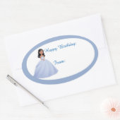 Blauw Meisje Verjaardagscadeau Label Stickers (Envelop)