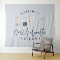 Blauw meisjesachtig modern drankjes vrijgezellen w