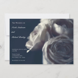 Blauw melancholische shabby chic rozen elegante tr kaart