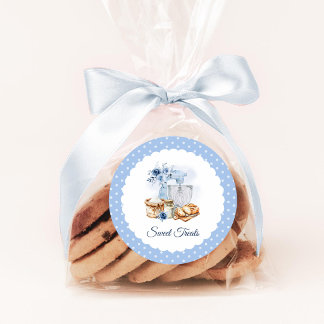 Blauw Menger Ambachtelijke Bakkerij Thuisgemaakt Ronde Sticker