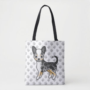 Blauw Merle Chihuahua-hond met gladde vacht & pote Draagtas