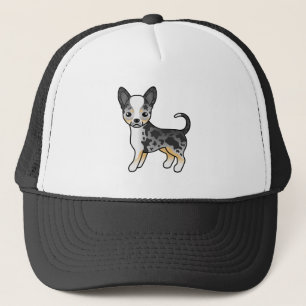 Blauw Merle Chihuahua-tekenfilmhond met gladde vac Trucker Pet