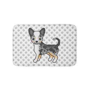 Blauw Merle Gladharige Chihuahua Hond & Pootjes Badmat