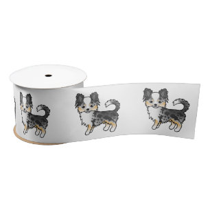 Blauw Merle Langharige Chihuahua Schattige Cartoon Lint