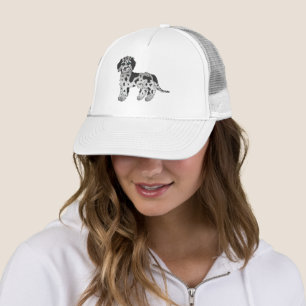 Blauw Merle Mini Goldendoodle Schattige Cartoon Ho Trucker Pet