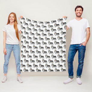 Blauw Merle Rough Collie Mooie Cartoonhond Patroon Fleece Deken