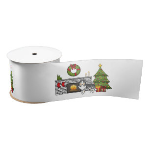 Blauw Merle Shetland Sheepdog In Een Kerst Kamer Lint