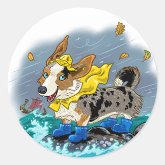 Blauw merle sticker, zonder tekst ronde sticker