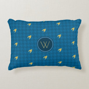 Blauw met Gold Accent Houndstooth Accent Pillow Kussen