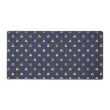 BLAUW MET GOUD IERS CELTISCH KLAVERTJE
