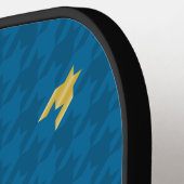 Blauw met gouden accent Houndstooth Pickleball Paddle (Links Detail)