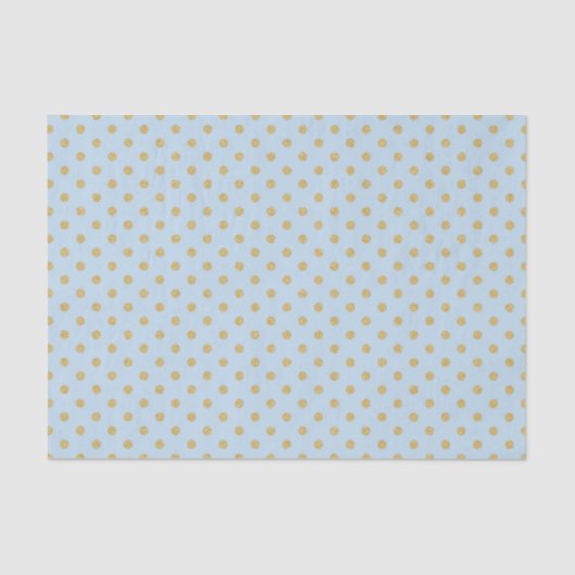 Blauw met gouden polka stippen tissuepapier (Voorkant)