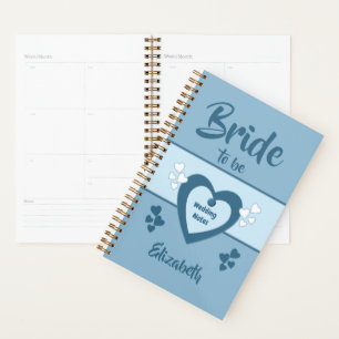Blauw met liefde harten bruiloft planner