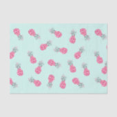 Blauw met roze ananas tissuepapier (Voorkant)