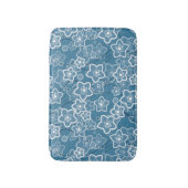 Blauw met wit, blauw, bloemen, bloemig, rustiek, f badmat (Voorkant Verticaal)