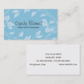 Blauw met witte bladeren Visitekaartje (Voorkant / Achterkant)