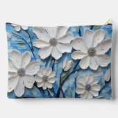 BLAUW MET WITTE DAISY TEXTUUR LOOK BLOEMEN ETUI (Achterkant)