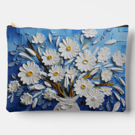 BLAUW MET WITTE EN GELE TEXTUUR LOOK BLOEMEN ETUI