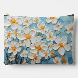 BLAUW MET WITTE EN GELE TEXTUUR LOOK BLOEMEN ETUI
