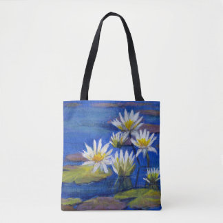 Blauw met witte Lily, groen met roze Lily Tas