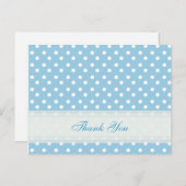 Blauw met witte Polka Dot Dank u kaarten (Voorkant / Achterkant)